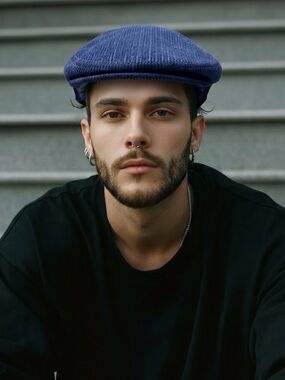 Vintage Standard Corduroy Driving Hat Navy